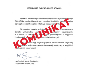 Stanowisko Dyrekcji NCPS SOLARIS w związku z agresją zbrojną Rosji na Ukrainę.