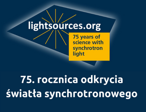 Grafika przedstawiająca logotyp 75. rocznicy światła synchrotronowego