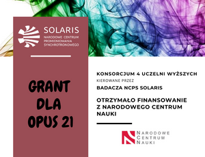 Grafika przedstawia informację o otrzymaniu grantu.